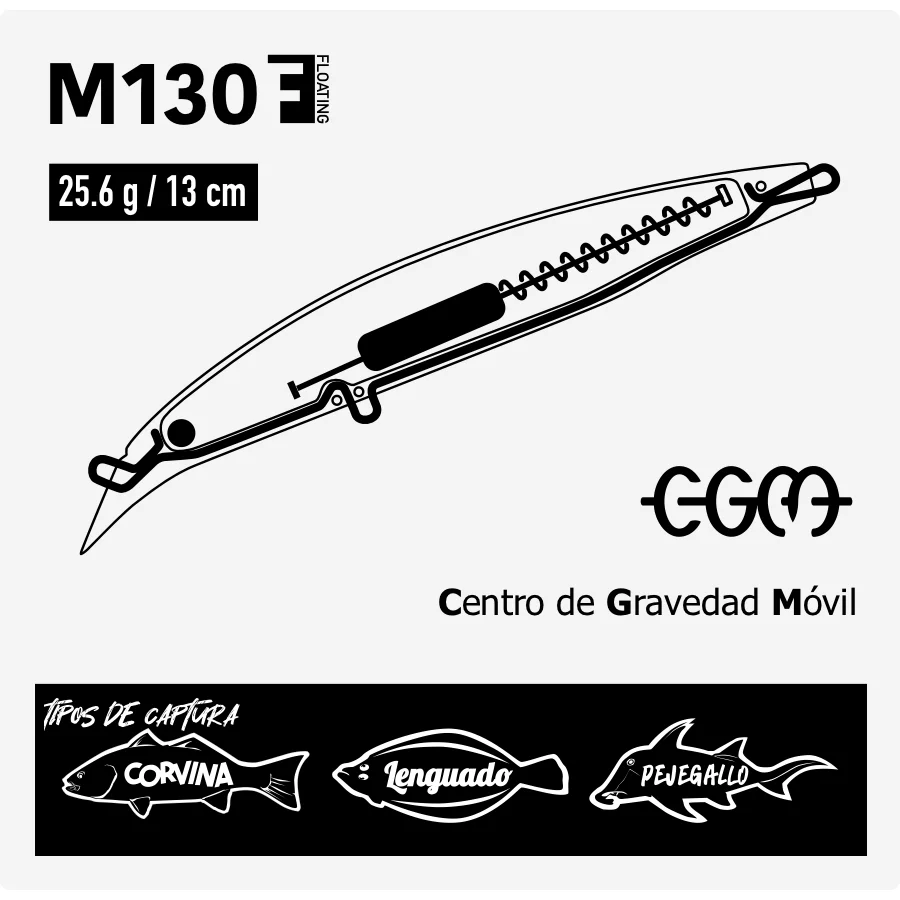 M130F señuelo 25.6g 130mm