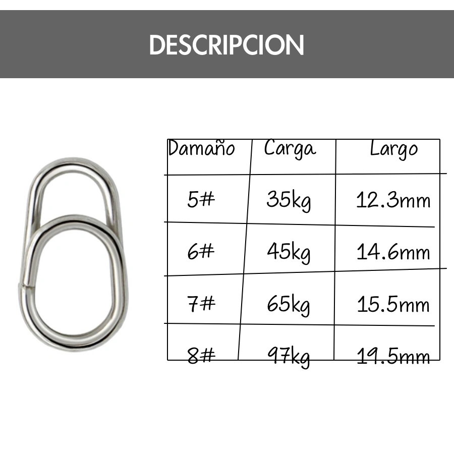 conector triple para pesca acero inoxidable 5150