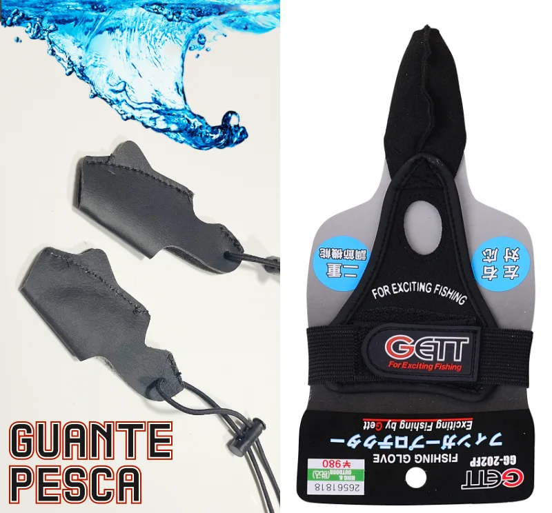 Guantes de pesca 1 protector antideslizante,Guero Vaqueta,MicroFibra GETT -  PULO Ltda.