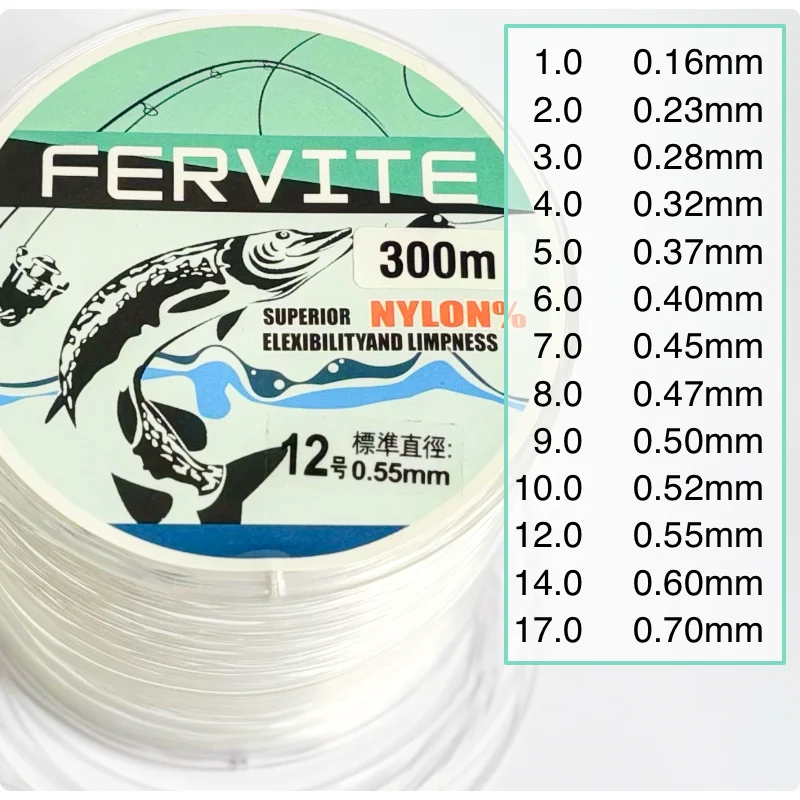 FERVITE Línea de nylon 300m & 500m